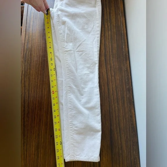 J. Crew, 28 waist, off-white or cream cropped corduroy pants like new condition - Picture 8 of 8